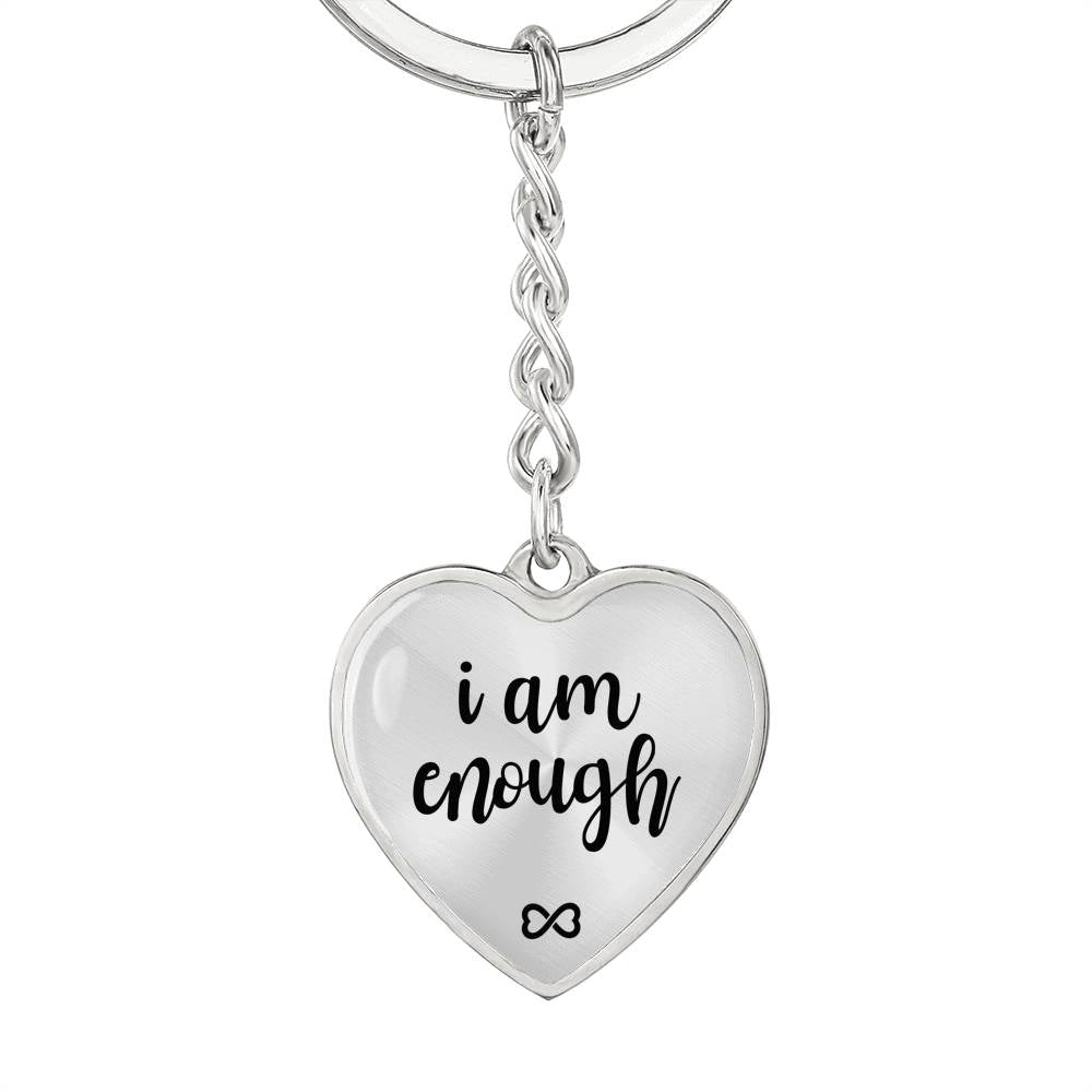 The Power Of Resolutions I Am Enough Luxury Heart Keychain