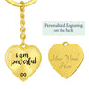 The Power Of Resolutions I Am Powerful Luxury Heart Keyring