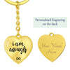 The Power Of Resolutions I Am Enough Luxury Heart Keychain