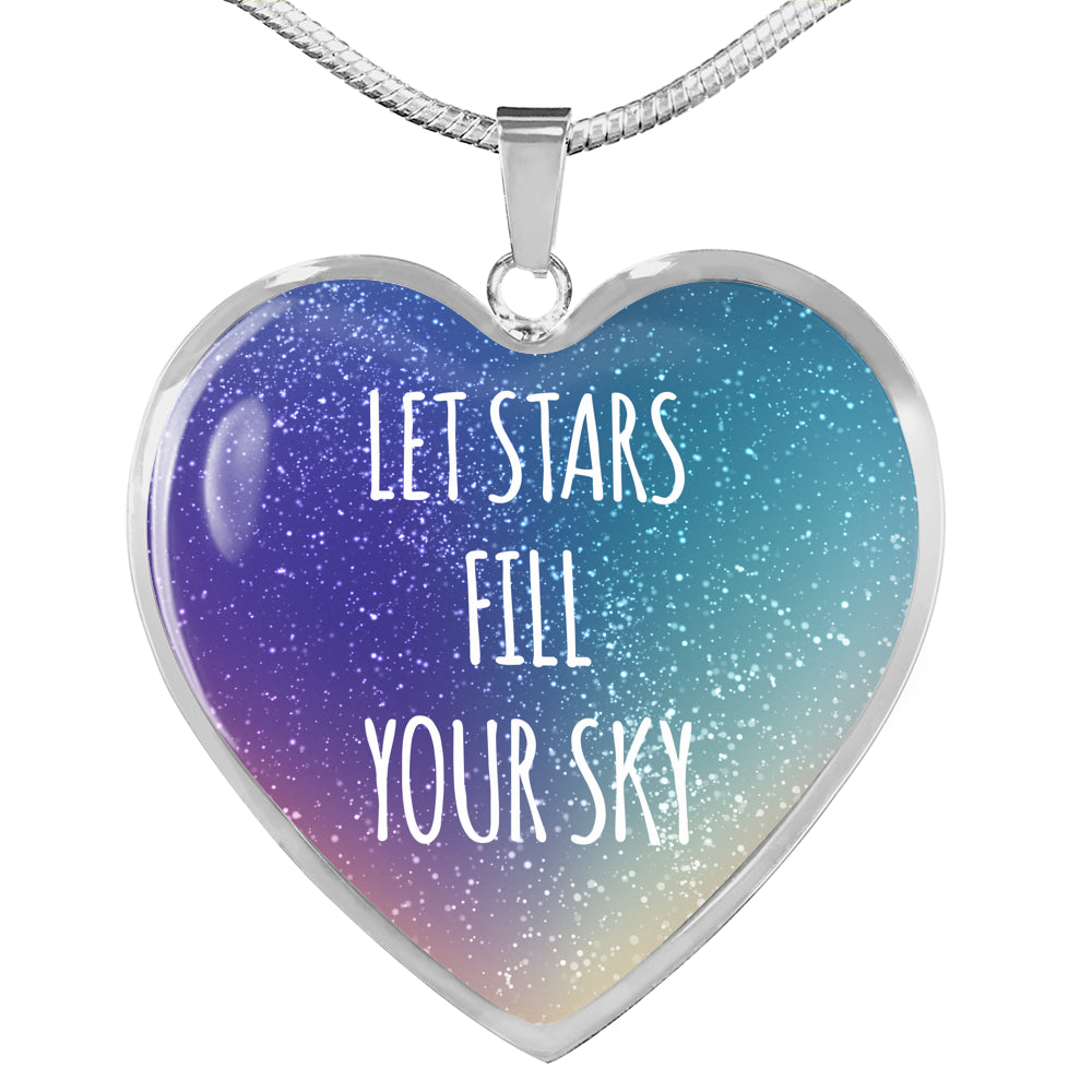Let Stars Fill Your Sky Heart Necklace