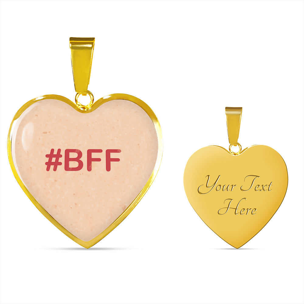 Best Friends Forever Hashtag Luxury Heart Necklace