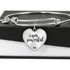 Load image into Gallery viewer, The Power Of Resolutions I Am Powerful Adjustable Luxury Heart Bangle